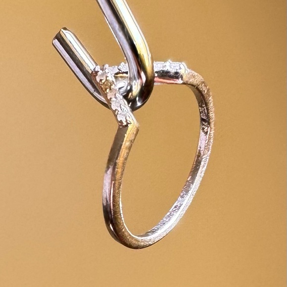 Genuine Diamond V Ring (1/10 ct. t.w.) in Sterling Silver, Size 5 - Picture 6 of 16